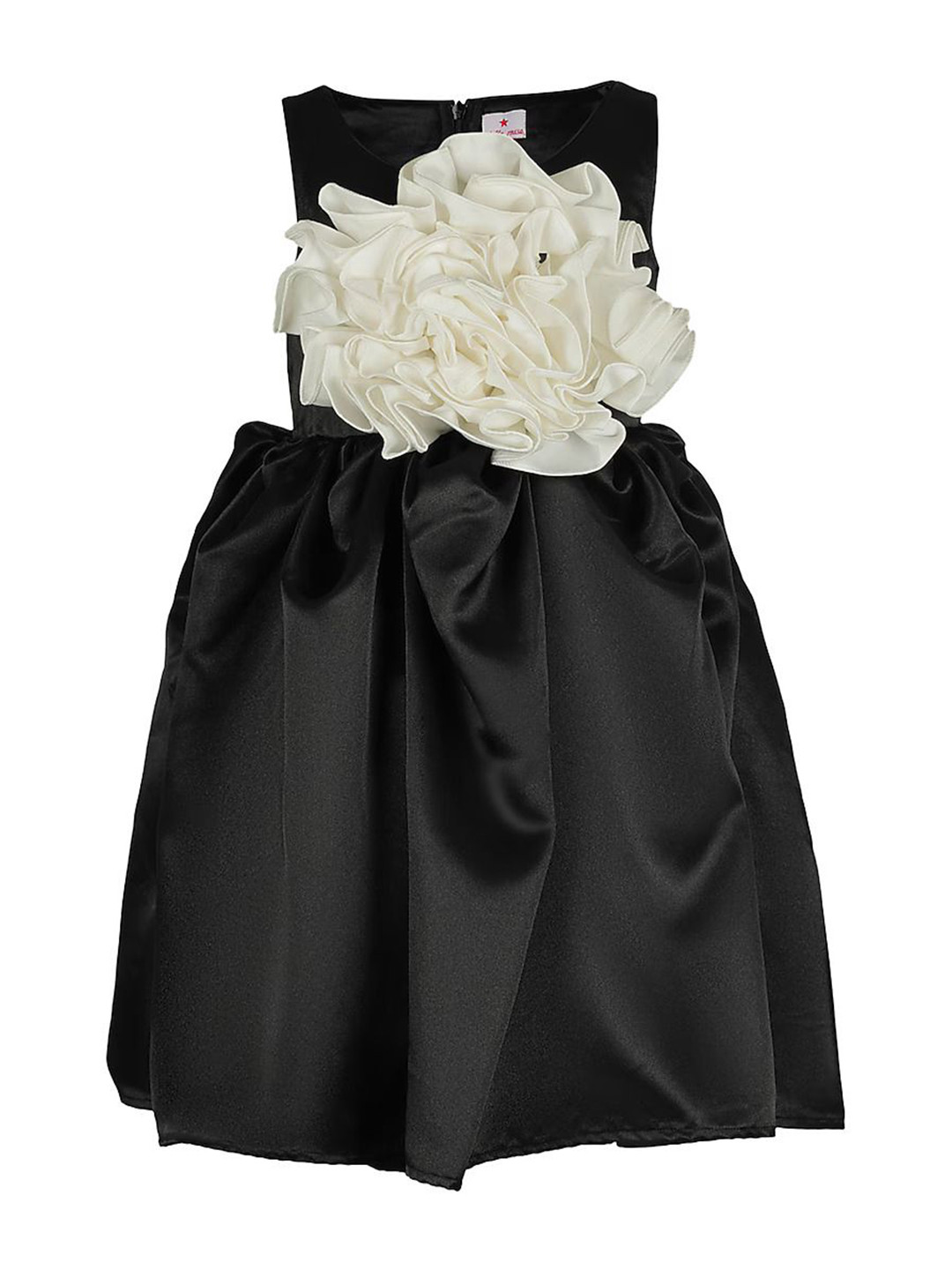 Pink Wings kids solid Balloon knee lenth Dress