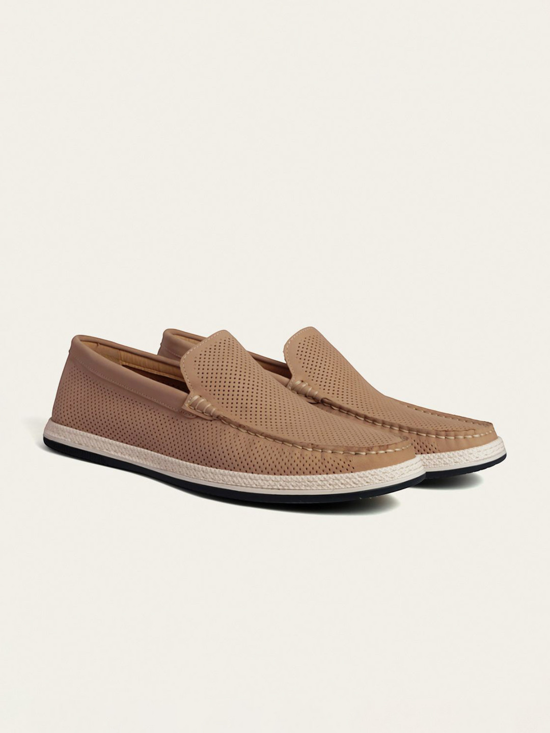 Eletto Brun Men Leather Formal Slip-Ons