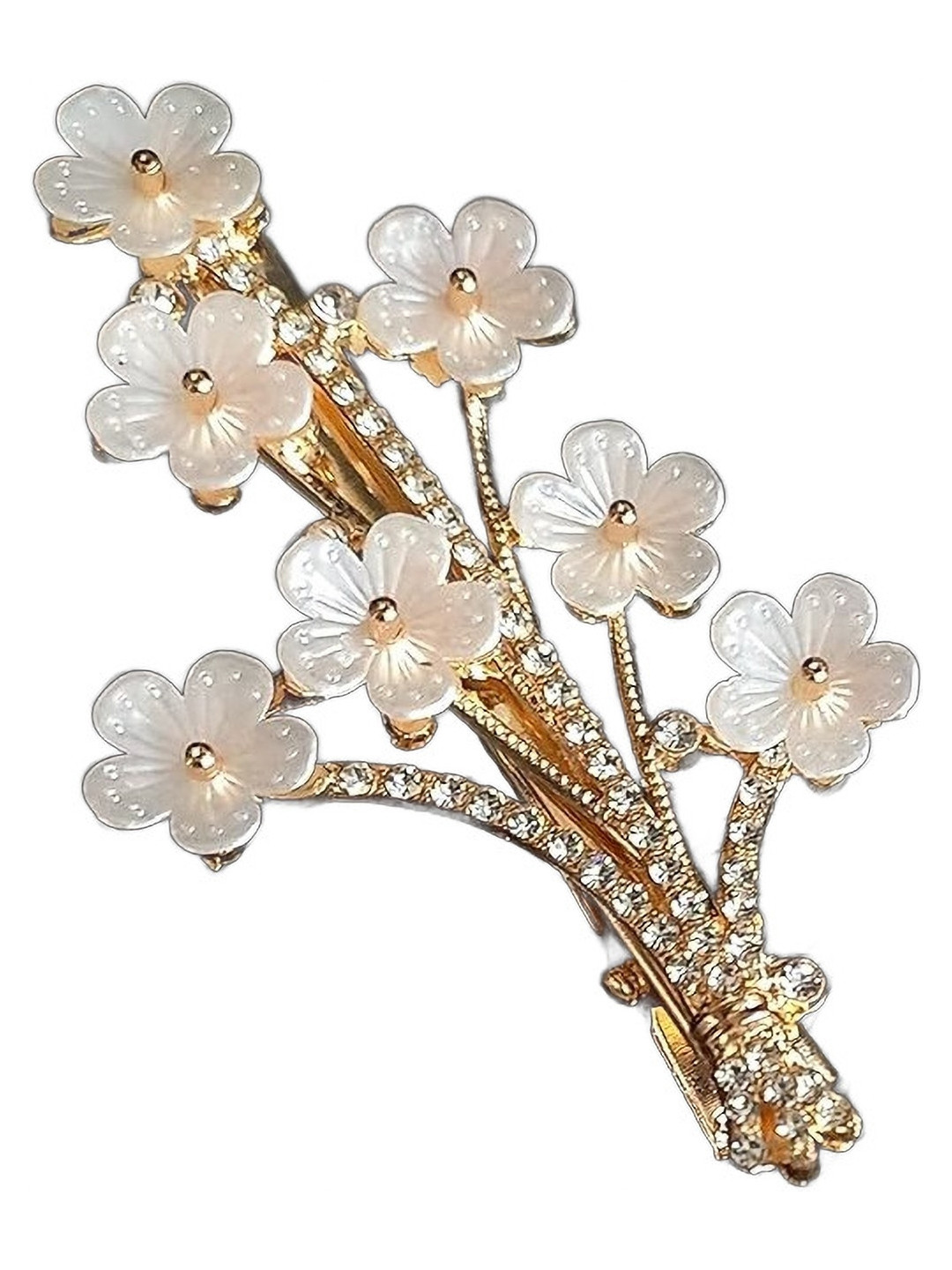Blubby Flower Design Pearls Hair Pin