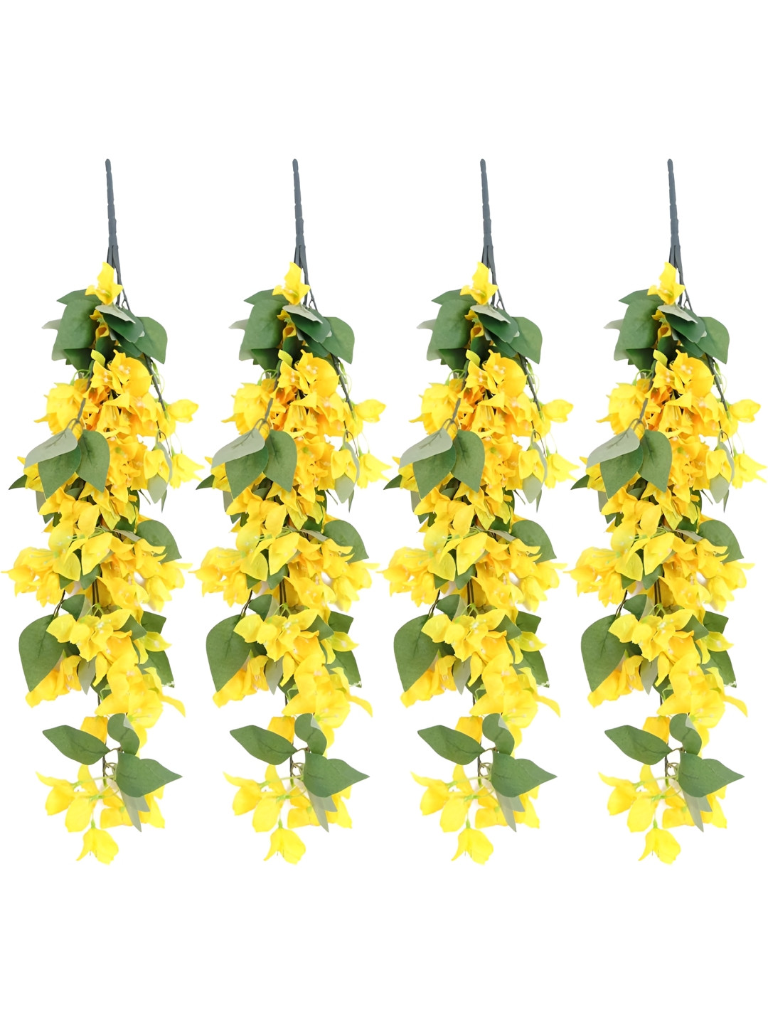 Nutts Yellow 4 Pieces Hanging Bougainvillea Vine Artificial Flower