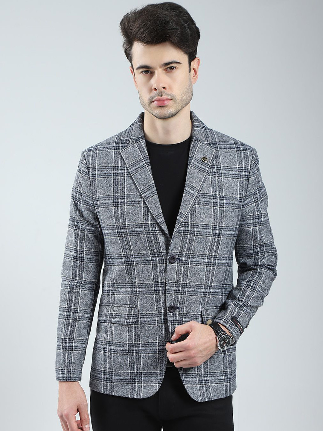 Monte Carlo Men Checked Single Breasted Blazer