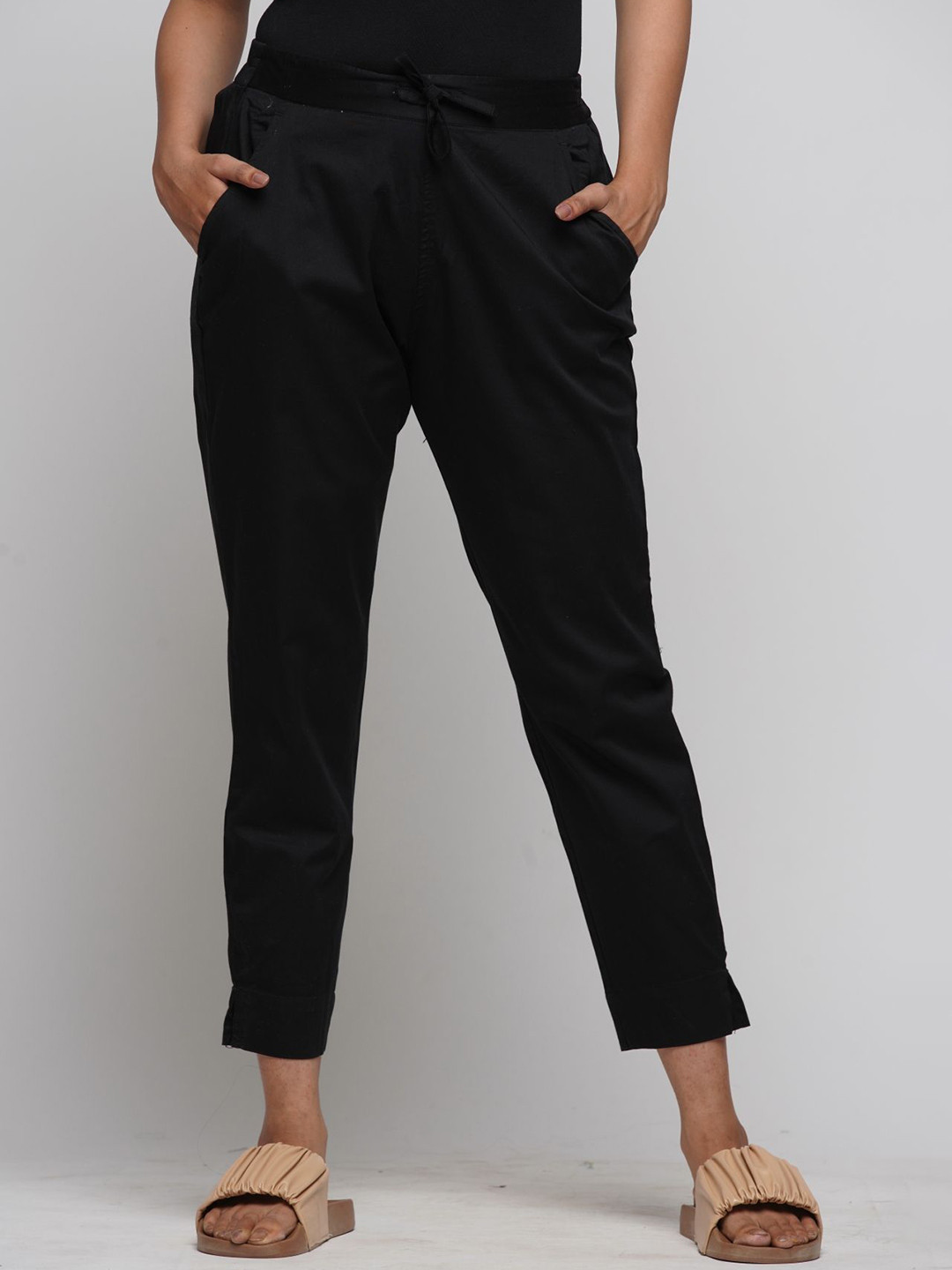 BABRU Women Slim Fit Easy Wash Trousers