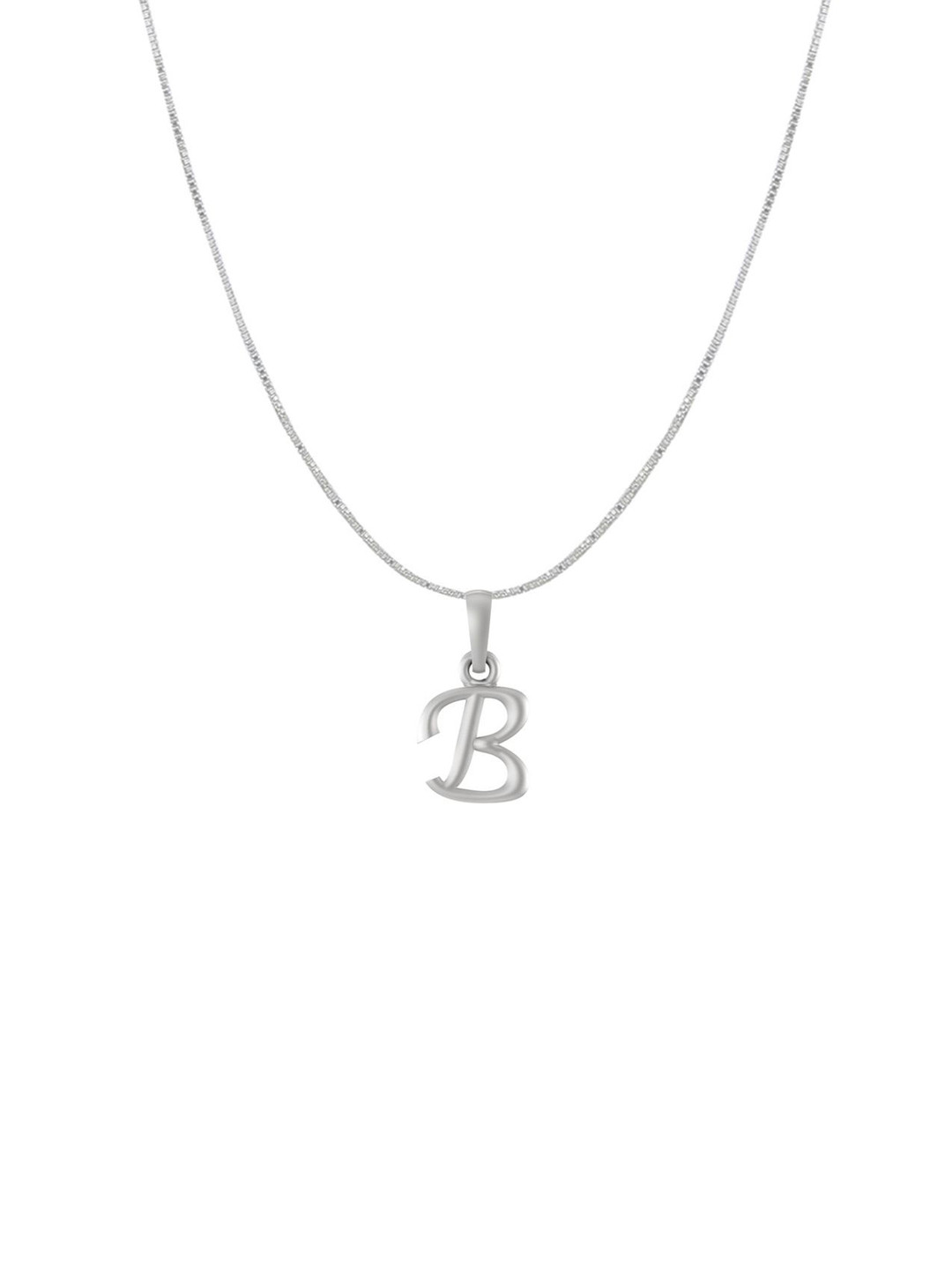 Metronaut 92.5 Sterling Silver B Alphabet Pendant with Box Chain