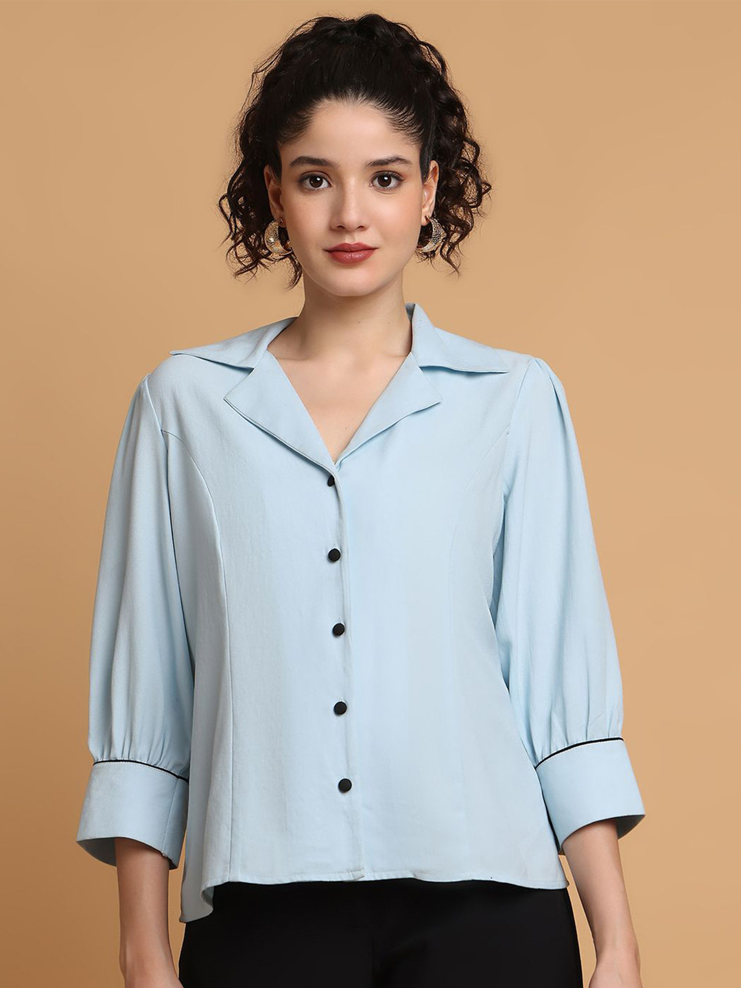 BLANC9 Polyester Three-Quarter Sleeves Shirt