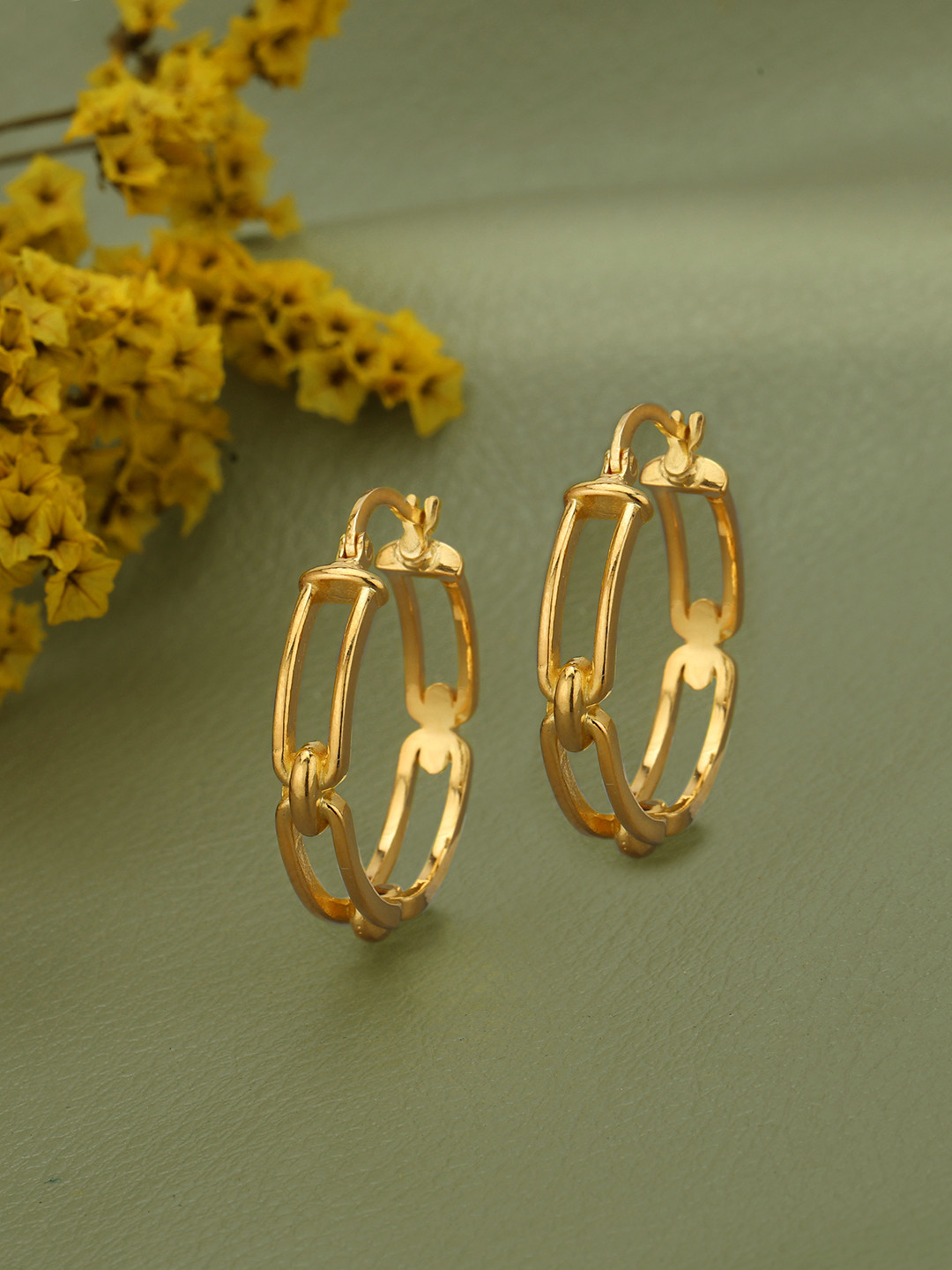 DressBerry 18kt Gold Plated Double Wire Hoop Earring