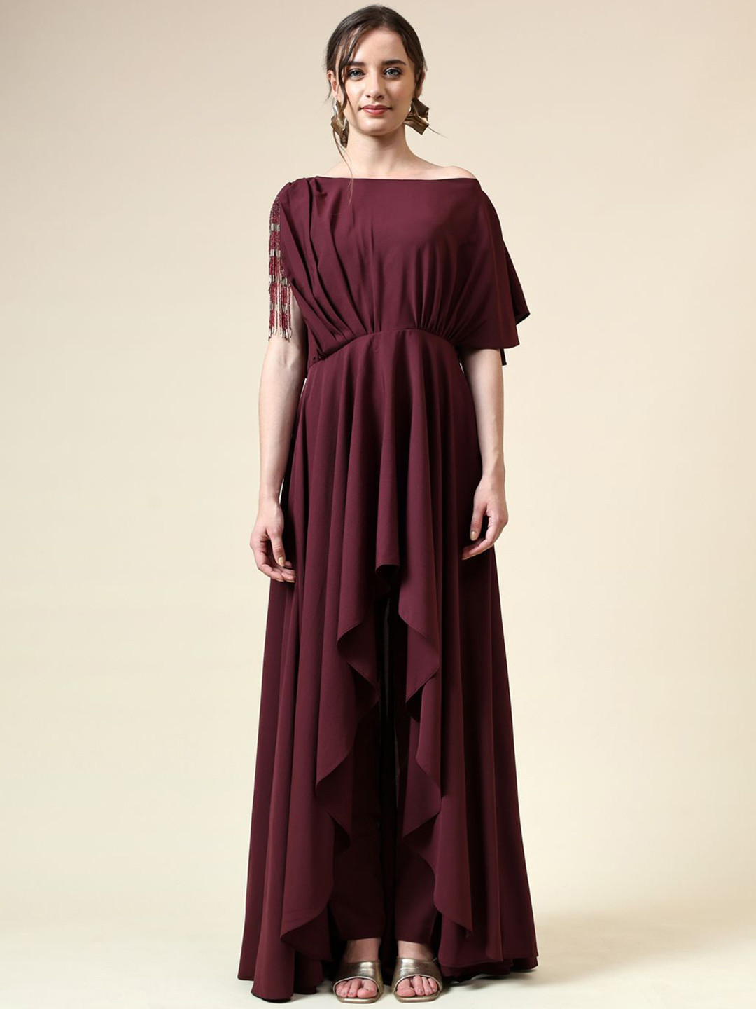 AAKAAR Boat Neck Tunic with Trousers Co-Ords