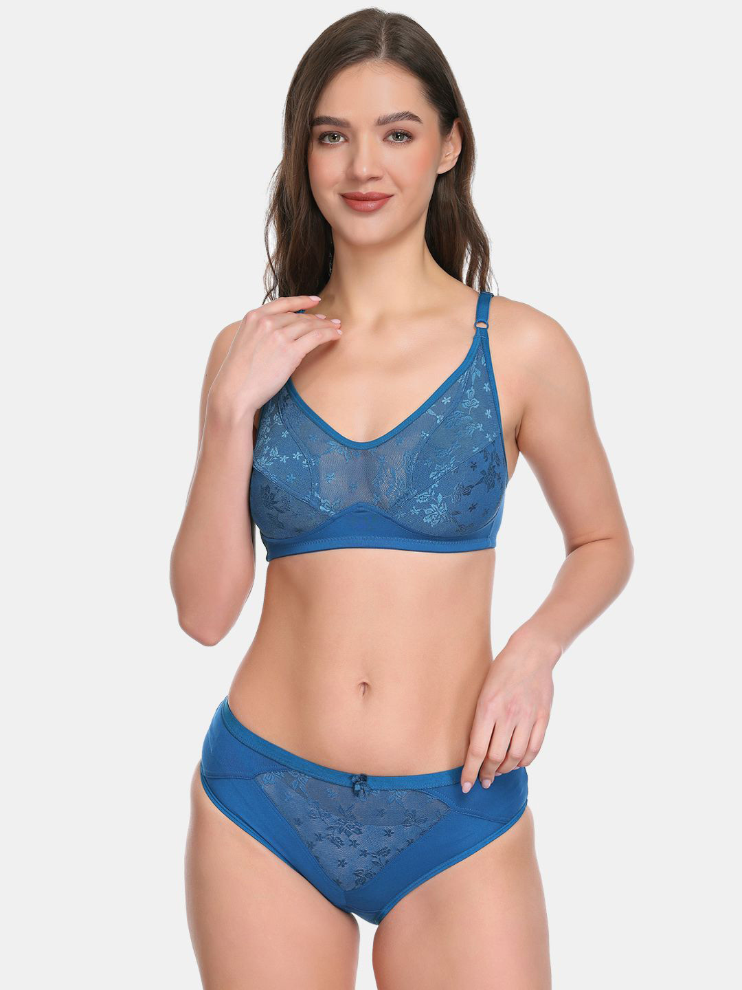 SKDREAMS Self Design Non-Padded Lingerie Set Prada-BL-1set