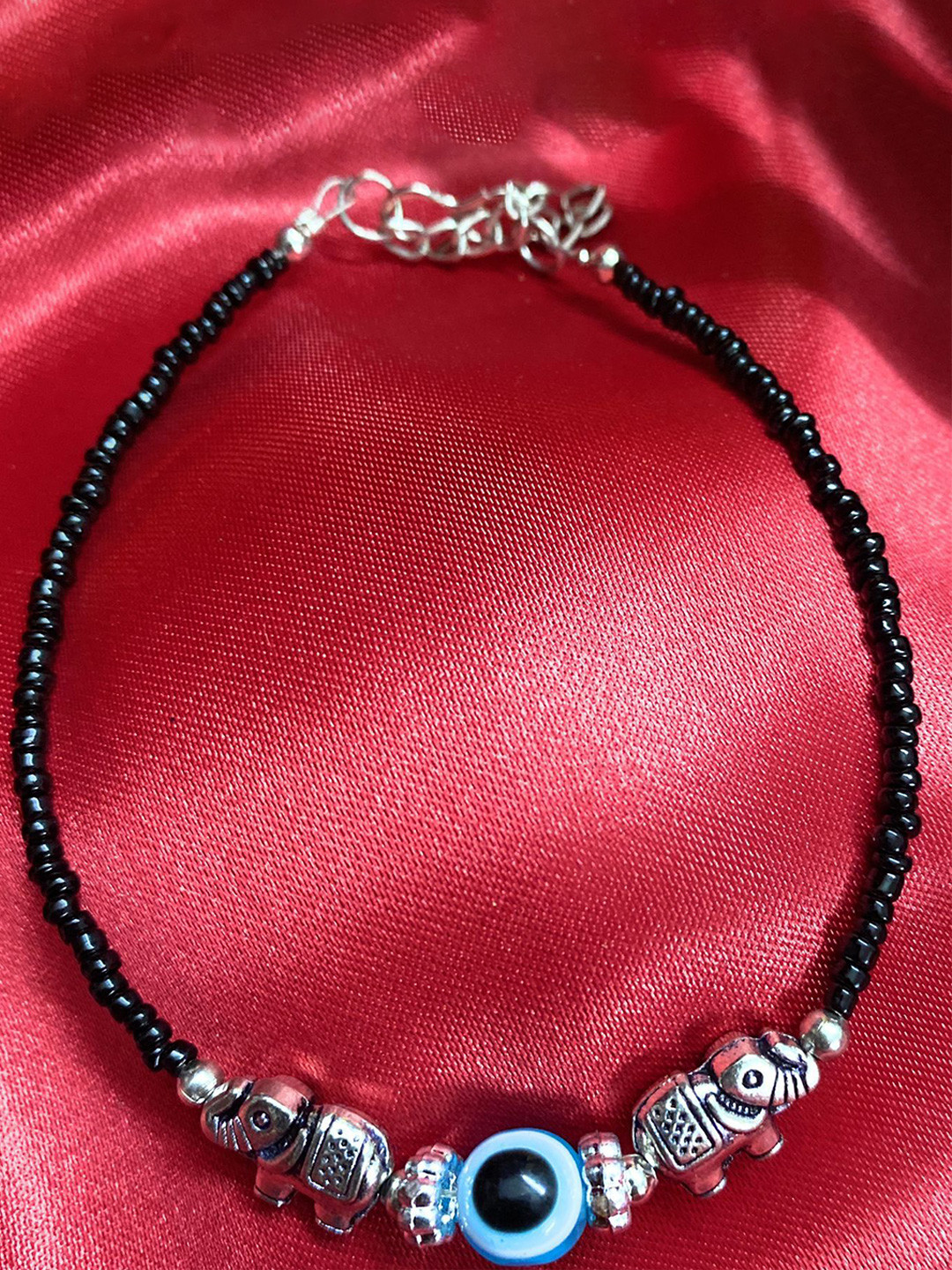 Jyokrish Silver-Plated Artificial Beads Anklet