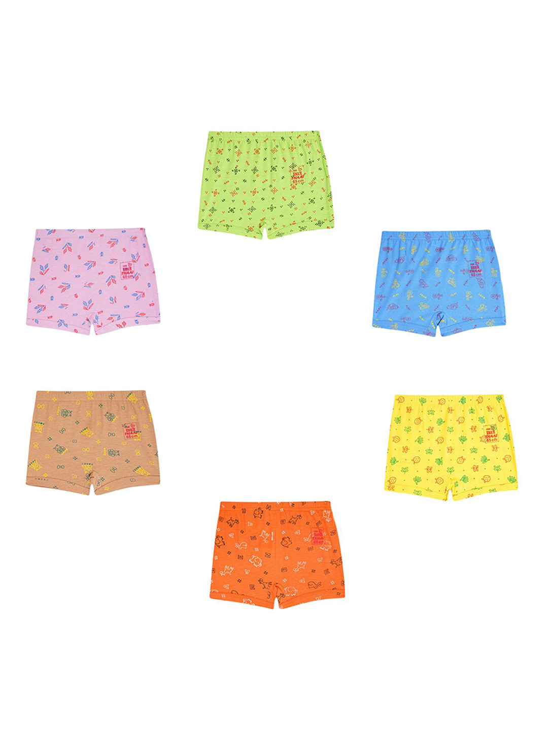 YELLOWDELIGHT Infant Boys 6-Pcs Boy Short Briefs YD 785 STK (b) prnt drawer 0-6m-6p