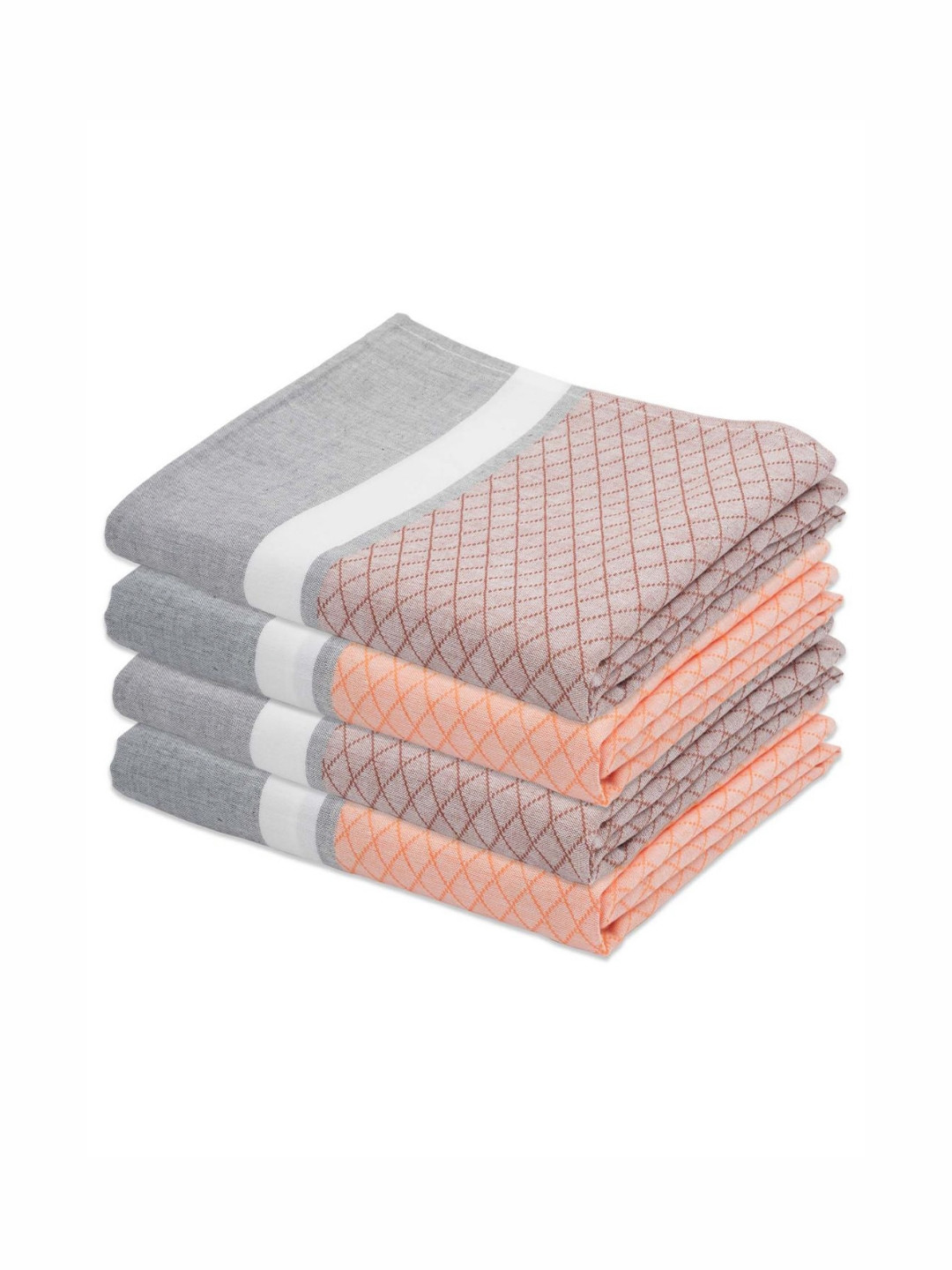 The Bath Community Orange & Brown Striped 250GSM Set of 4 Anti-Bacterial Cotton Bath Towel