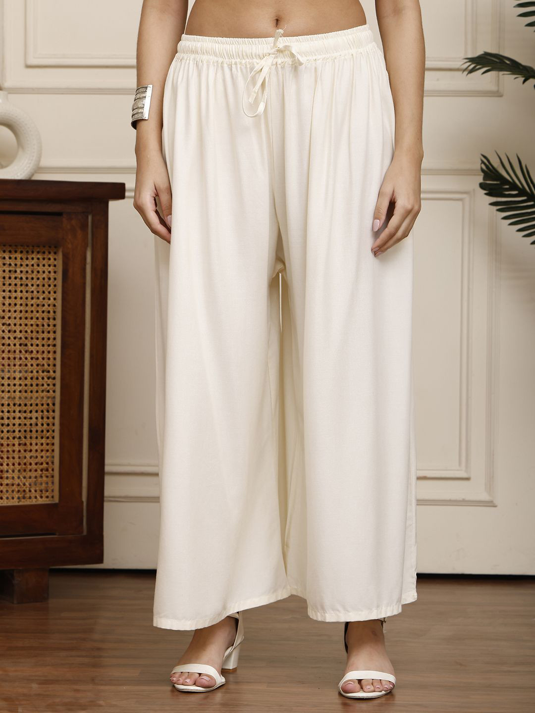 Valles365 by S.C. Women Flared Ethnic Solid Palazzos
