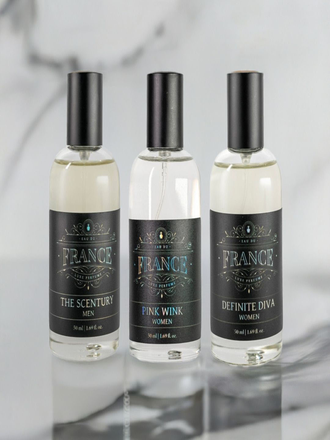 Eau DuFrance Set Of 3 The Scentury Pink Wink & Definite Diva Eau De Parfum  - 50 ml Each