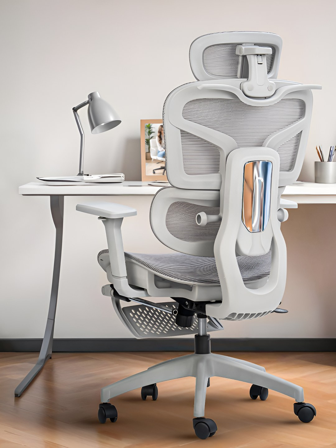 DROGO Grey Ergonomic Study Folding Chair