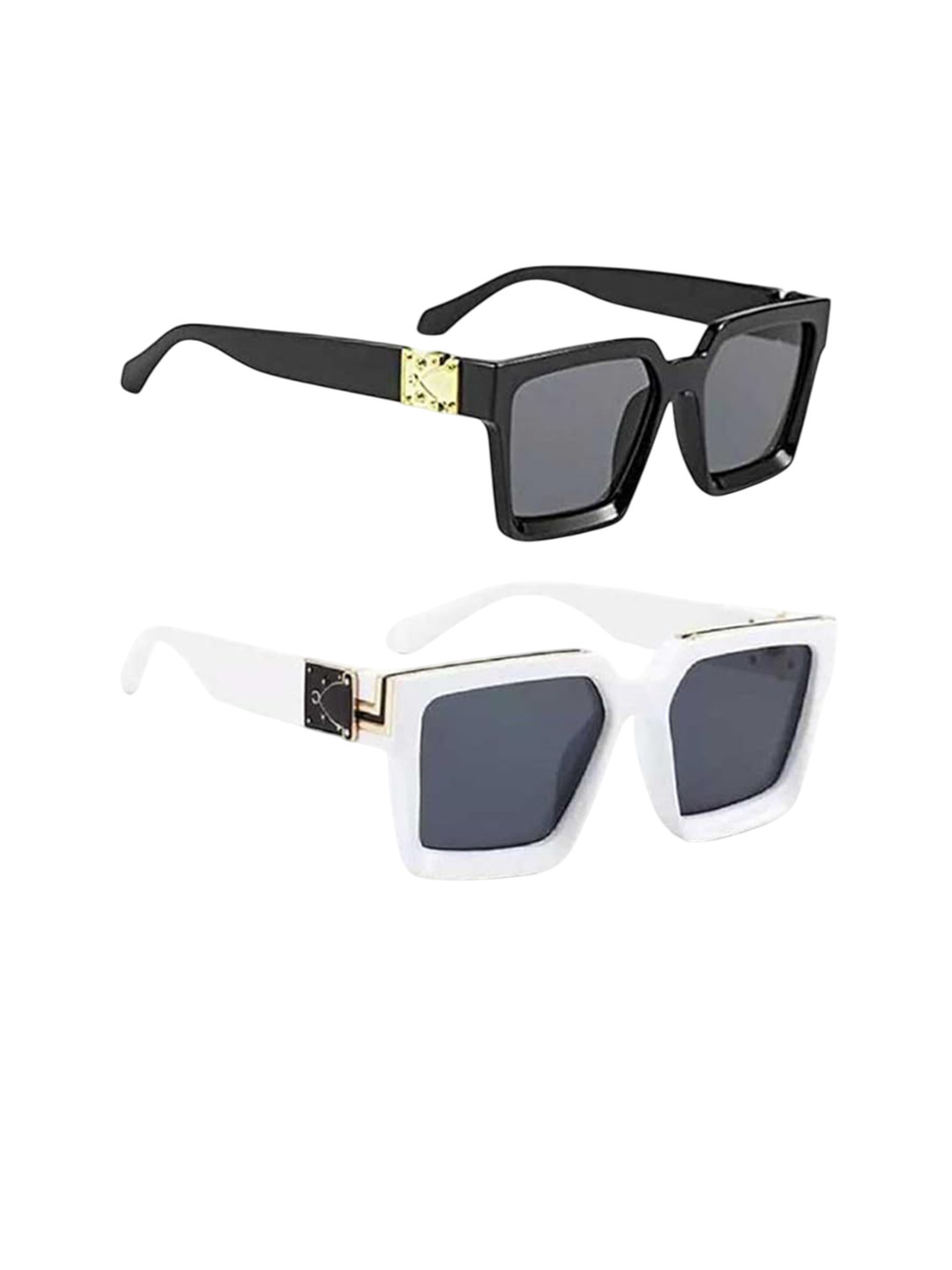 PIRASO Unisex Oversized Sunglasses with UV Protected Lens PS2 LV BLACK-WHITE