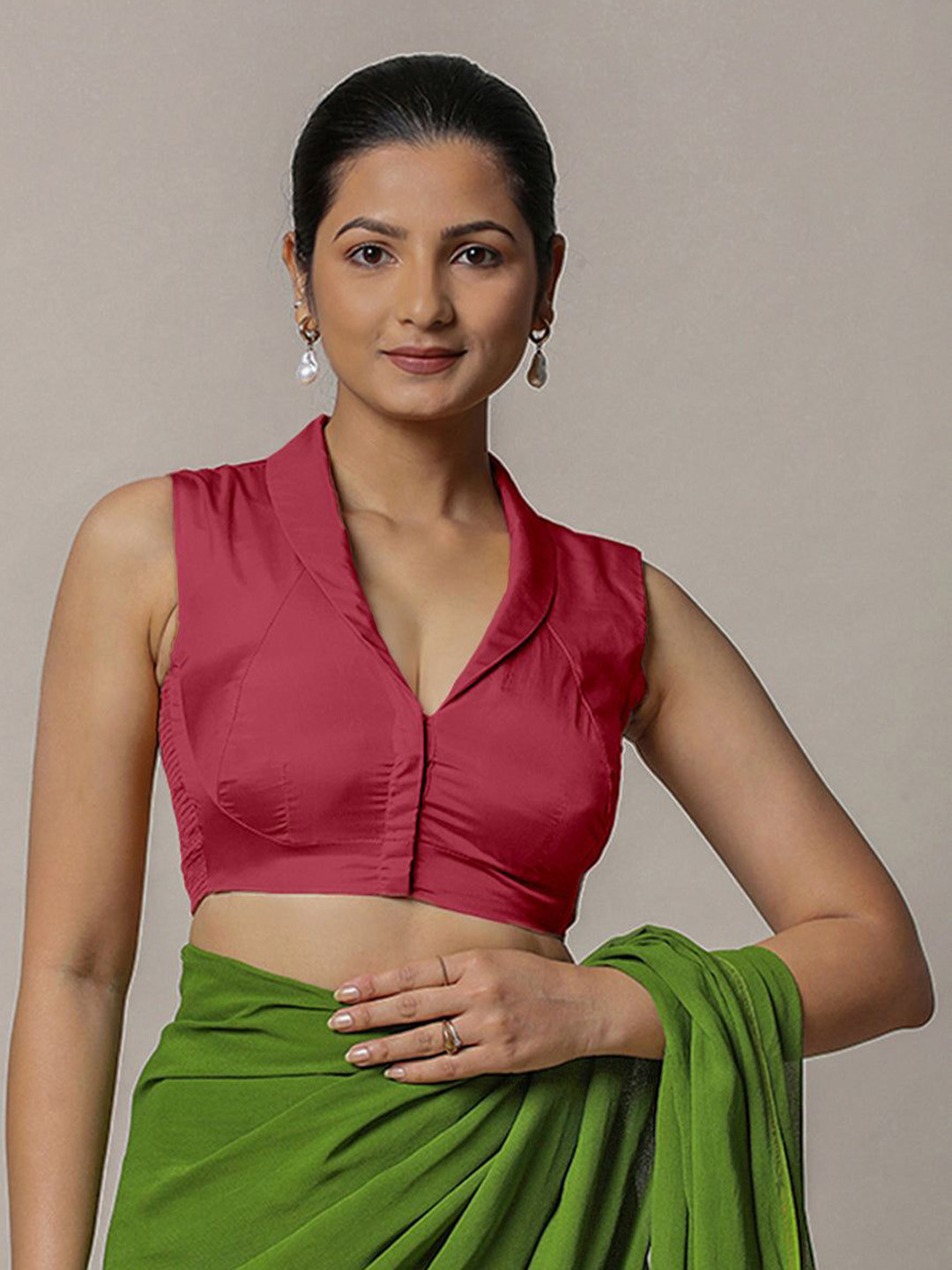 Binks Shawl-Neck Saree Blouse