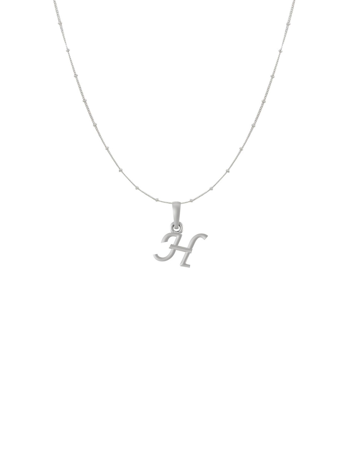 Metronaut 92.5 Sterling Silver H Alphabet Pendant With Ball Chain
