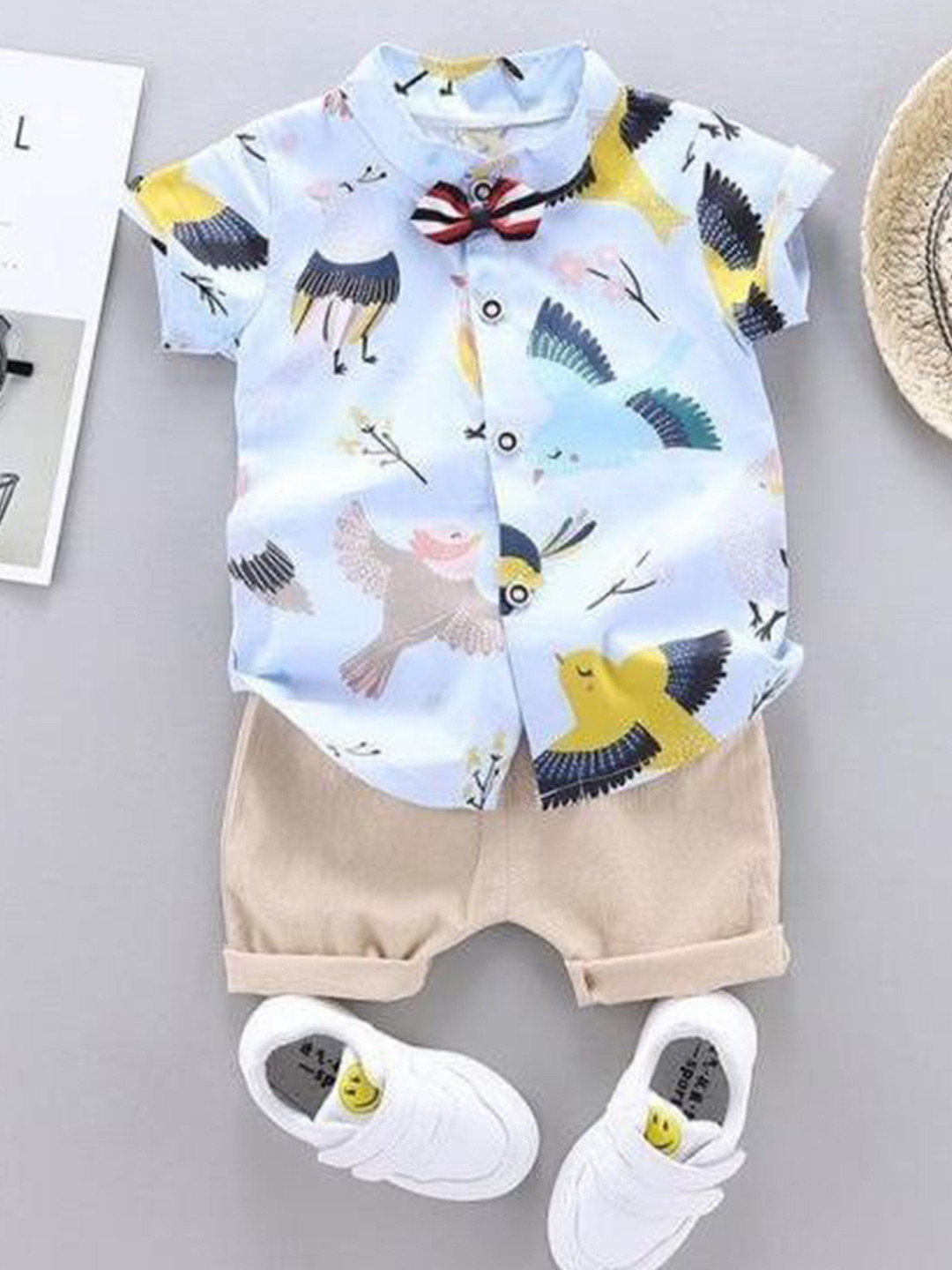 WINSWORLD ENTERPRISE Boys Printed Short Sleeves Shirt With Shorts