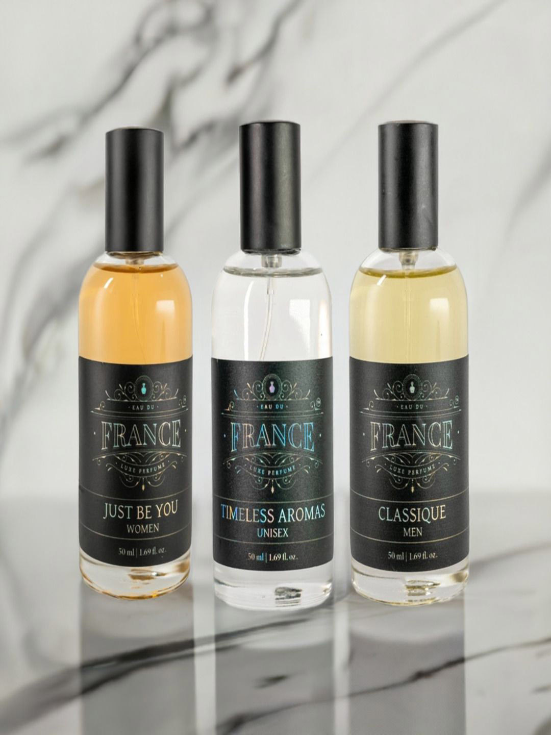 Eau DuFrance Set Of 3 Just Be You Timeless Aromas & Classique Eau De Parfum - 50 ml Each