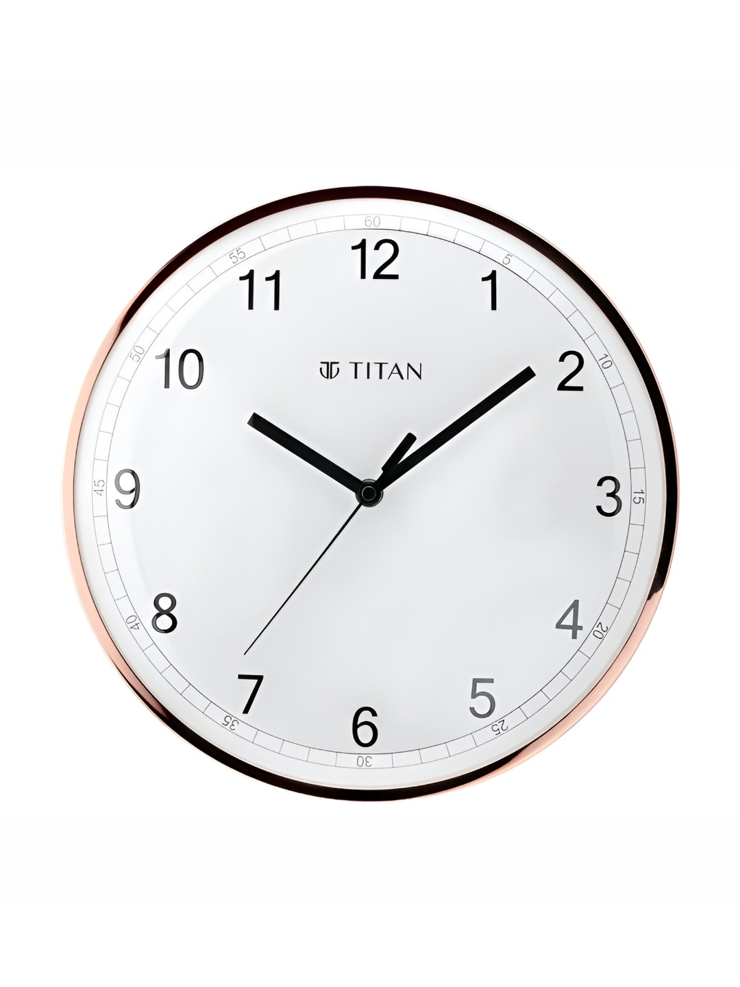 Titan Metallic White & Black Contemporary Wall Clock