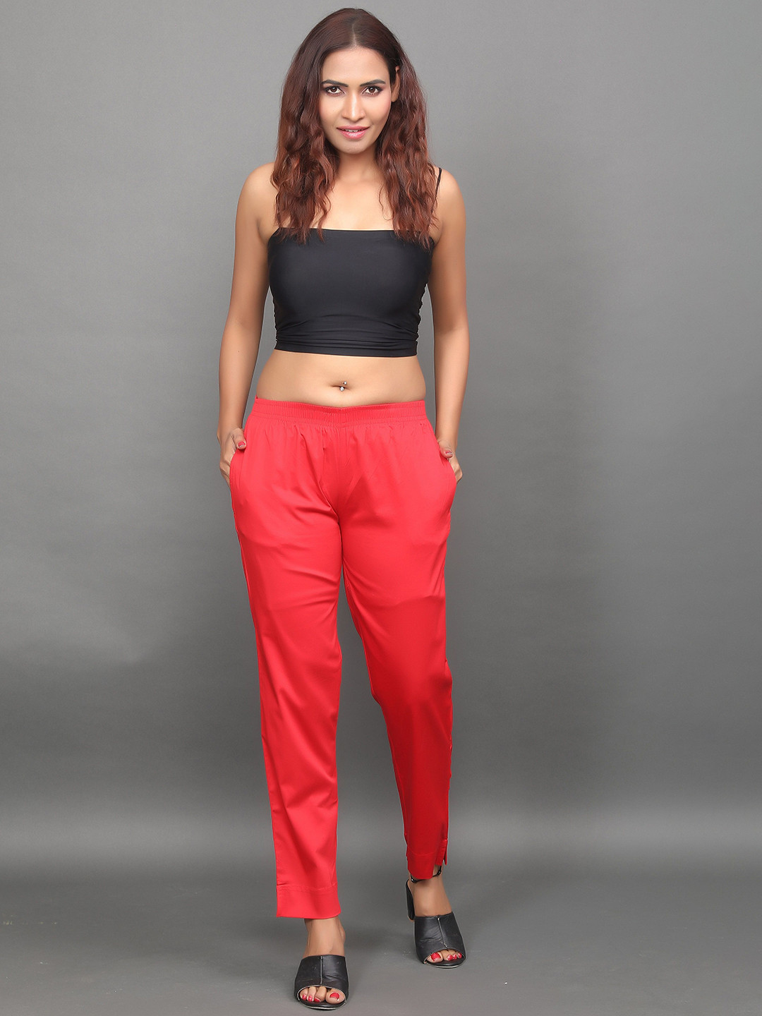 BABRU Women Straight Fit Easy Wash Trousers