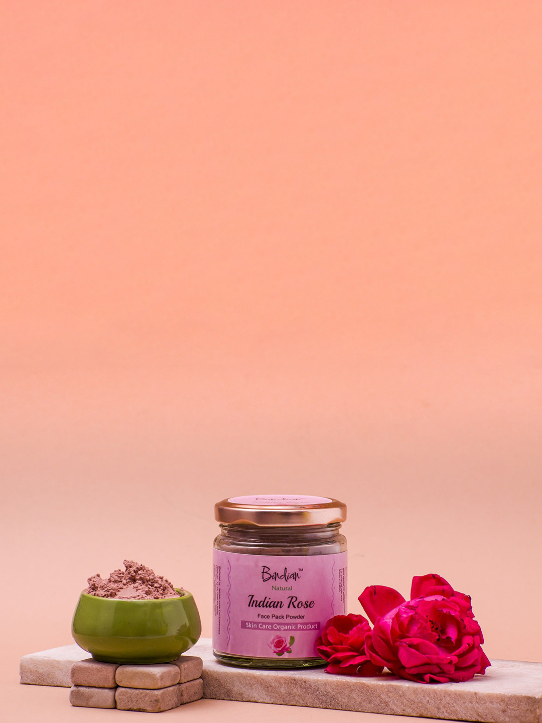 Bindian Rose Face Pack Powder For Glowing Skin - 100 g