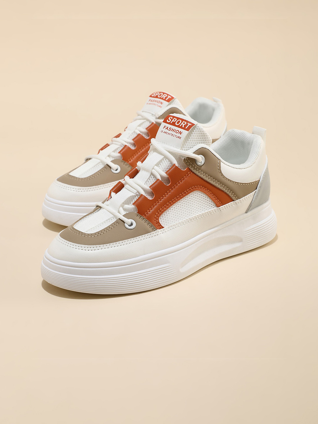 LULU & SKY Women Colourblocked Round Toe Trainers Sneakers