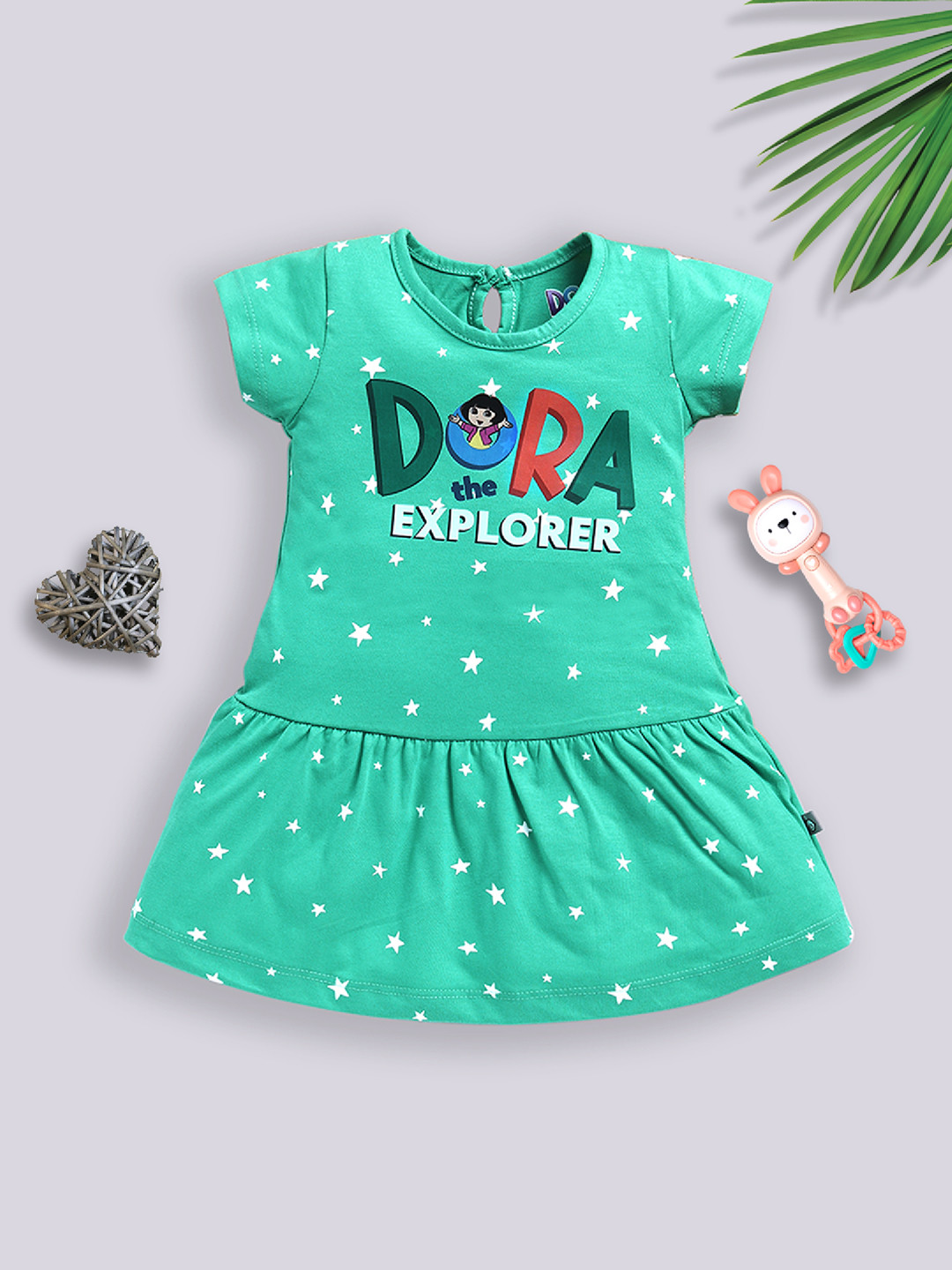 YK X Tinyo Infant Girls Dora Printed Pure Cotton A-Line Dress