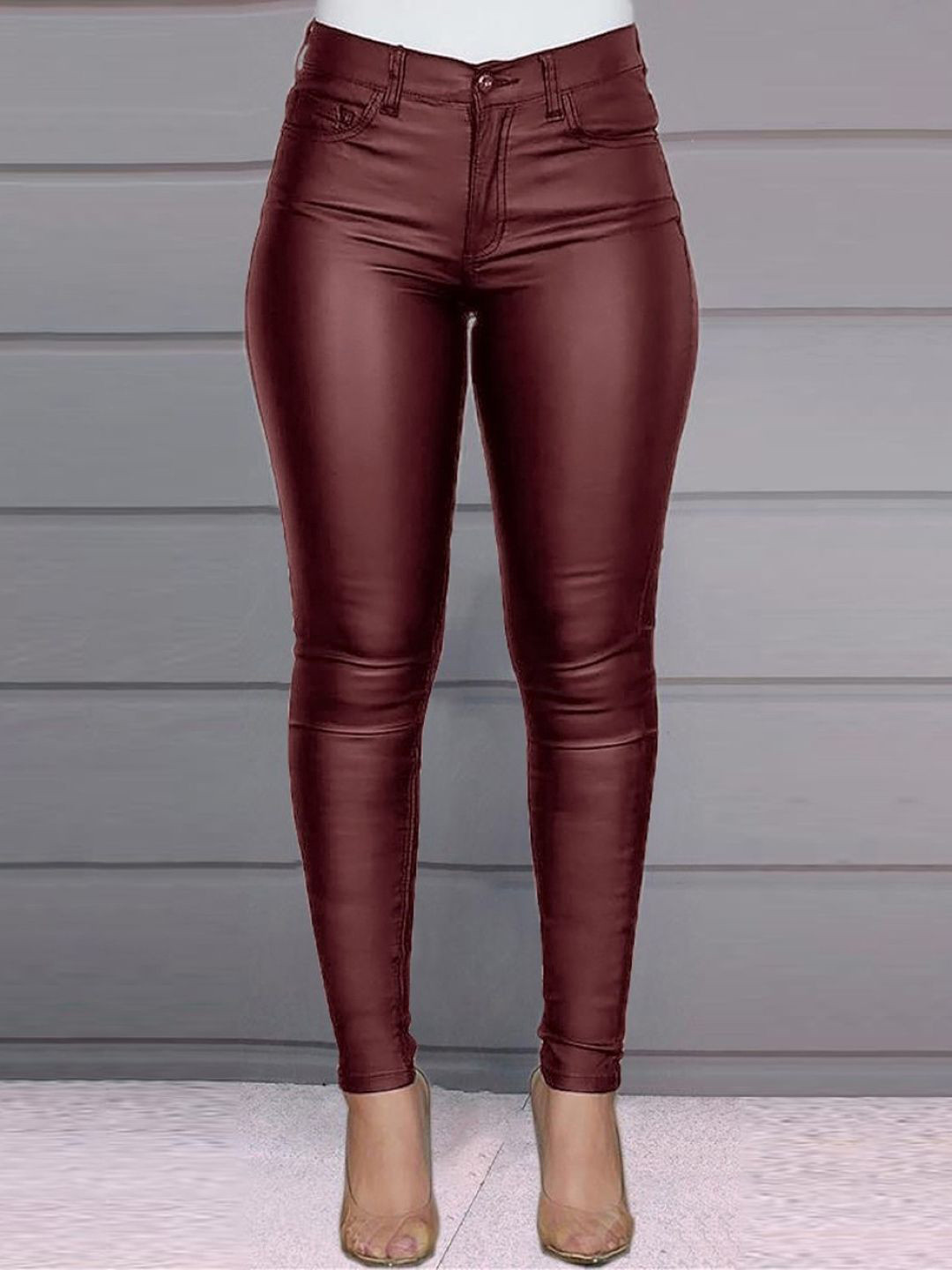 StyleCast Women Brown Squeeze Hug Mid Rise Slim Fit Trousers