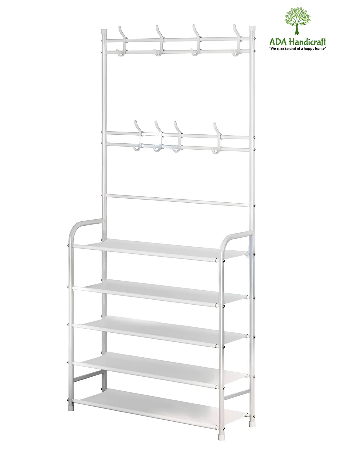 ADA Handicraft White Regular 5 Tier Shoe Rack Organisers