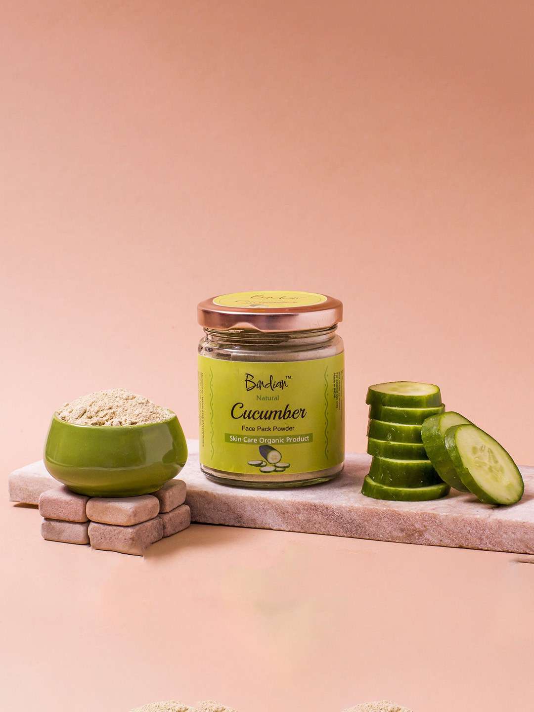 Bindian Cucumber Cooling Face Pack Powder - 100 g