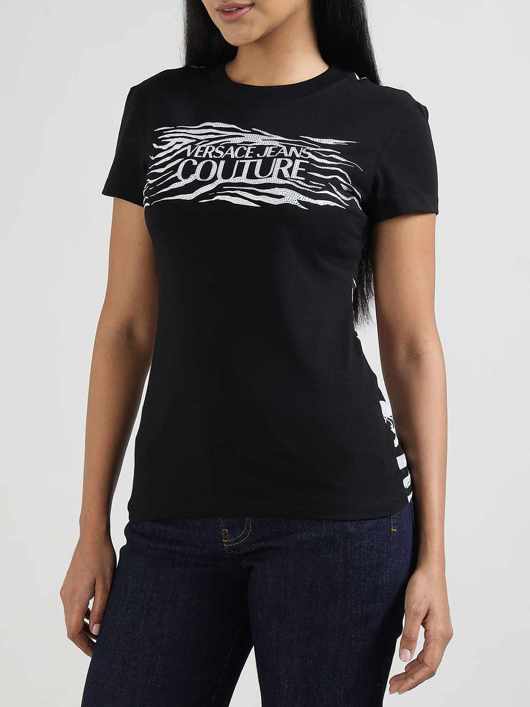 Versace Jeans Couture Barboque Printed Round Neck Slim Fit T-shirt