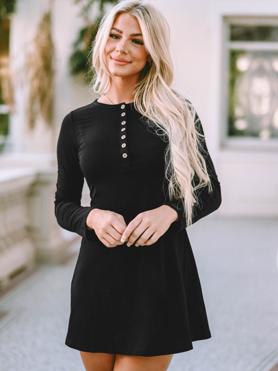StyleCast Black Fit & Flare Mini Dress