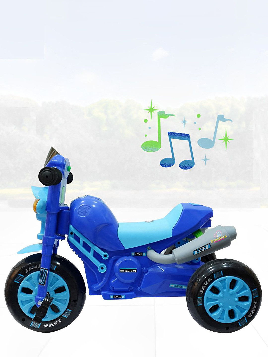Dandles Kids JAVA Sports Bike Pedal Tricycle with Musical Horn & Lights