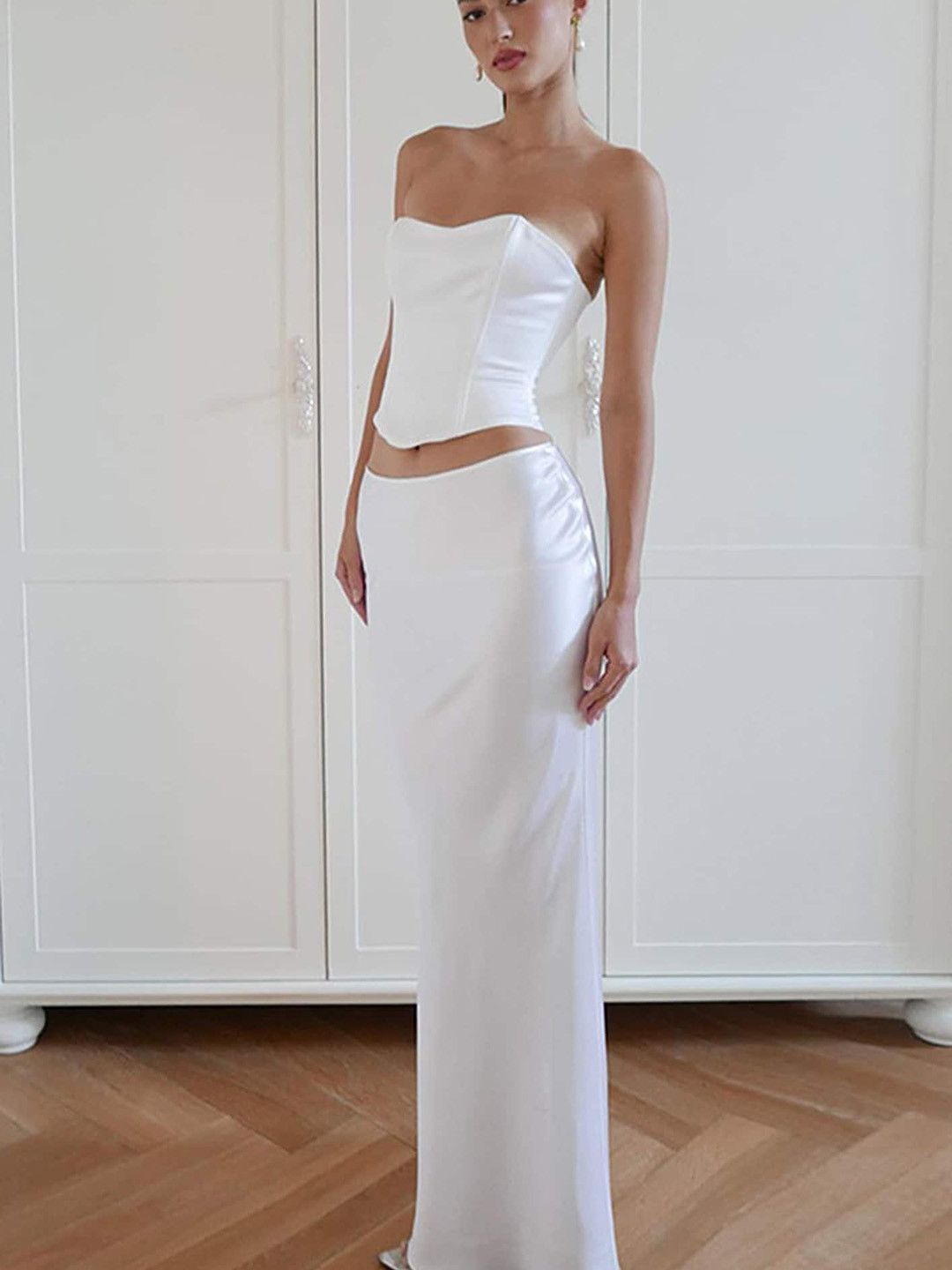 LULU & SKY Strapless Corset With Fishtail Skirt Co-Ords