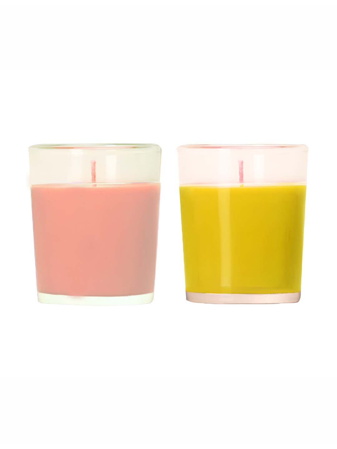 PEEPALCOMM Votive Glass 2Pcs Scented 1 Wick Scented Solid Geometric Regular Jar Candles