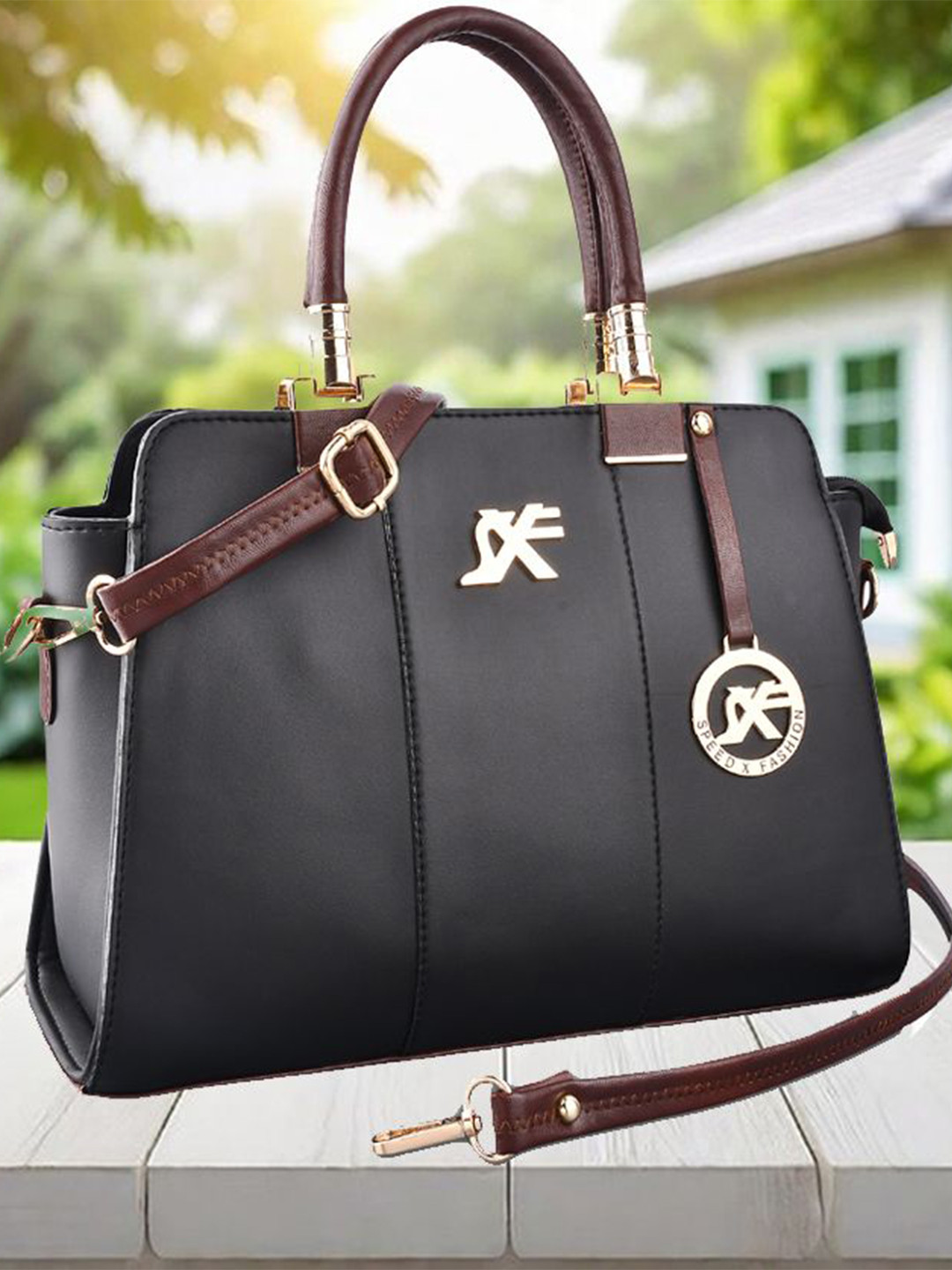 Speed X Fashion Structured Handheld Bag With Detachable Sling Strap