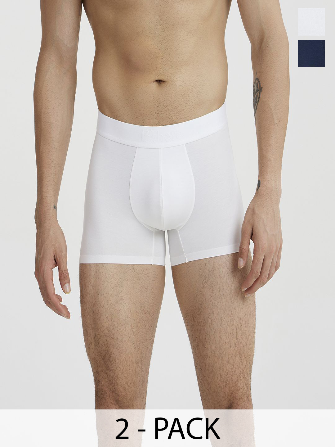 B'there Pack of 2 Seamless Modal Trunk U001_SPB_PWH