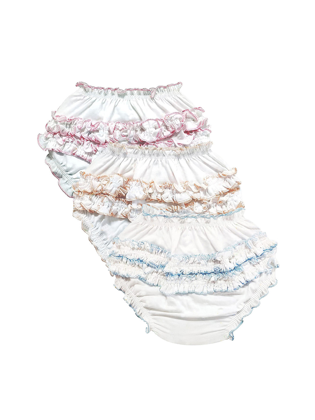 Fancy Walas Infant Girls Pack Of 3 Cotton Basic Briefs FW330_White_L_PK03.