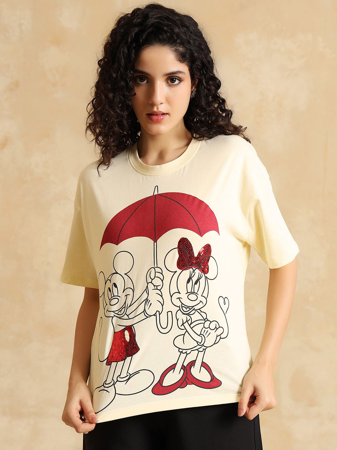 Kazo Women Disney Mickey And Minnie T-Shirt
