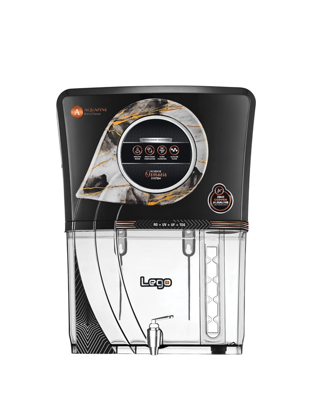 AQUAPINE ZINC Black RO Water Purifier - 12L