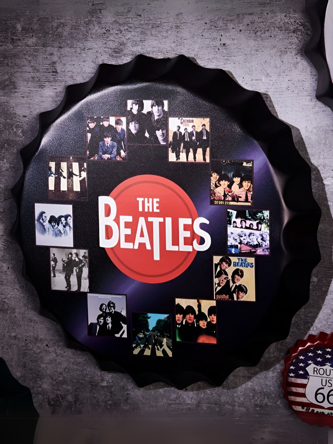 eazy wagon Bottle Caps sign - The Beatles CD Metal Matte Hall Signs and Plaques-14In