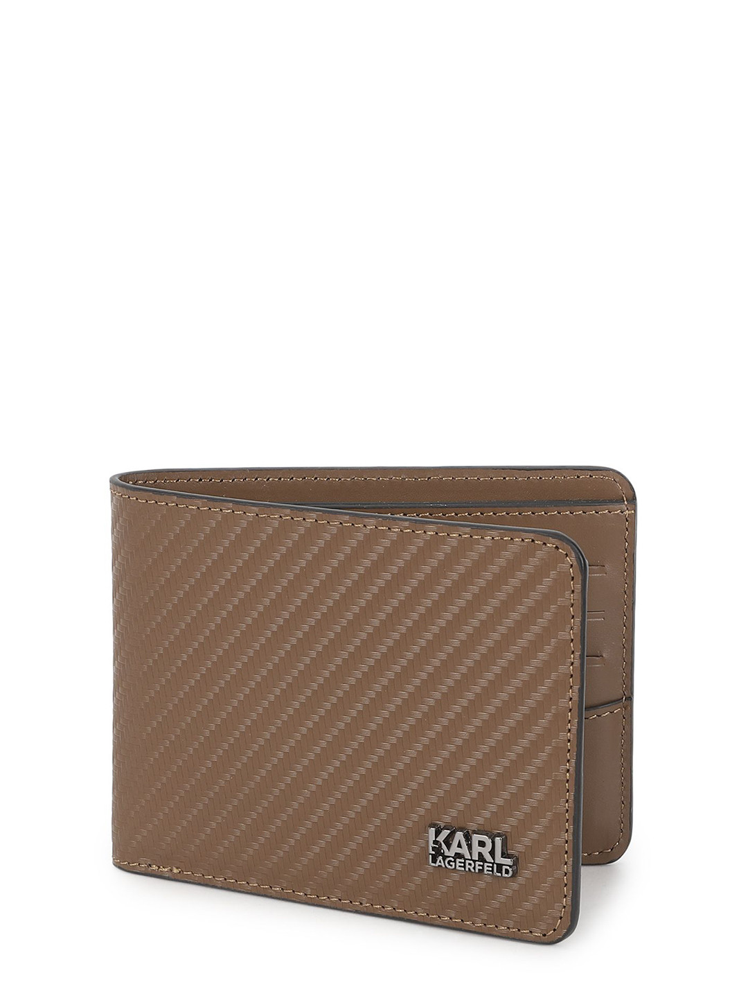 Karl Lagerfeld Men Leather Two Fold Wallet with SIM Card Holder