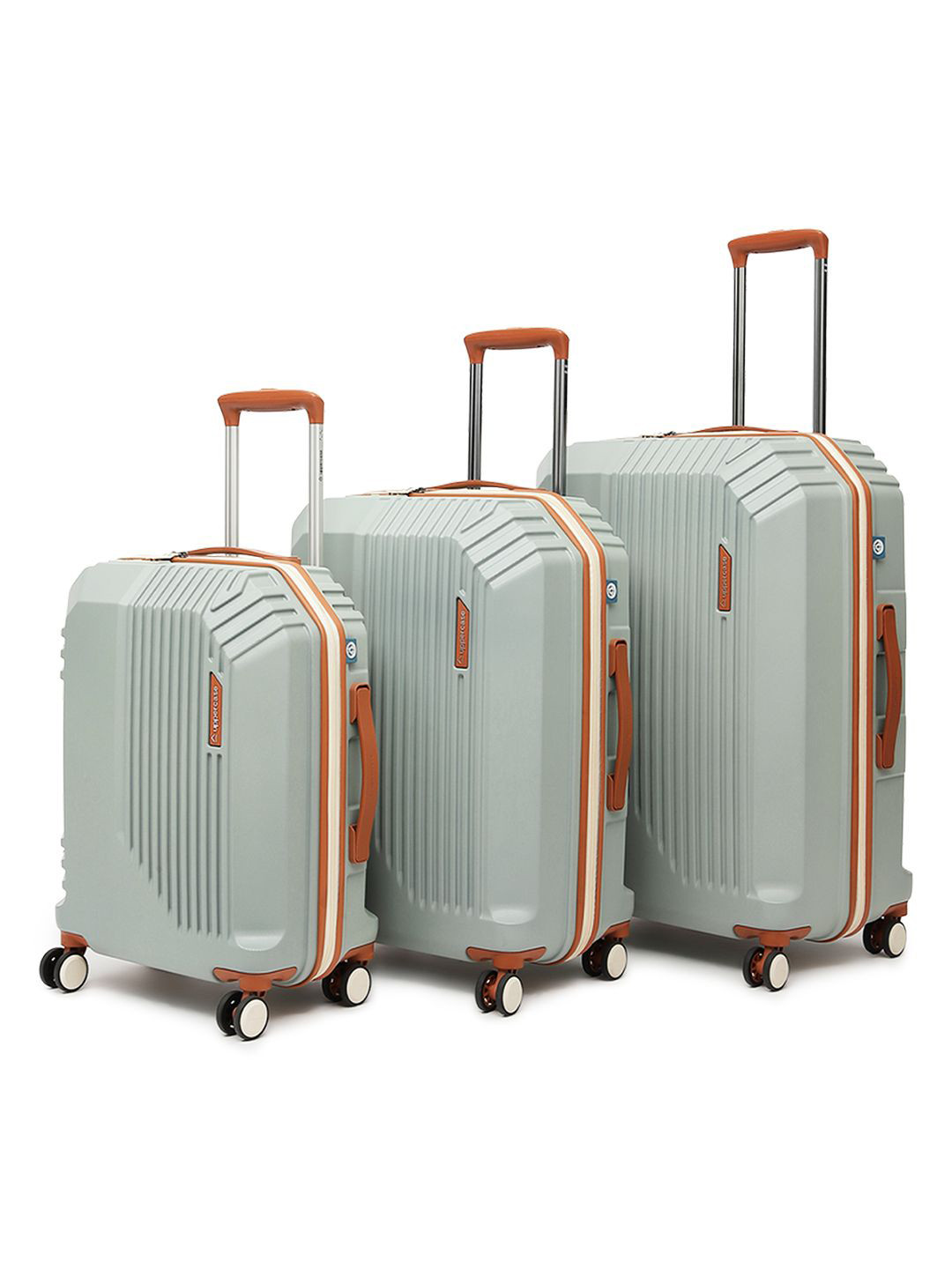 uppercase Set Of 3 Vector Textured Hard-Sided Trolley Bags