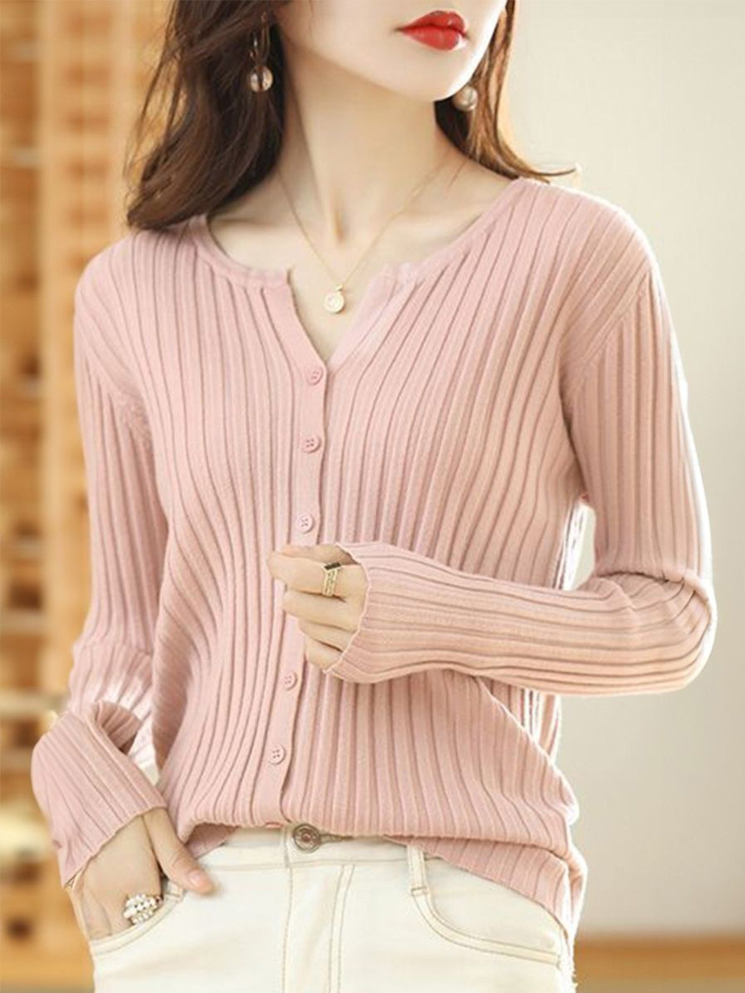 KPOP Long Sleeves Striped Top