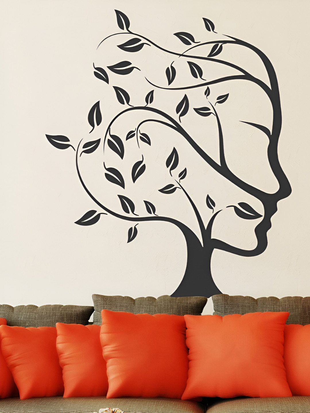 LANSTICK Black Girl shape tree Self-Adhesive WallStickers