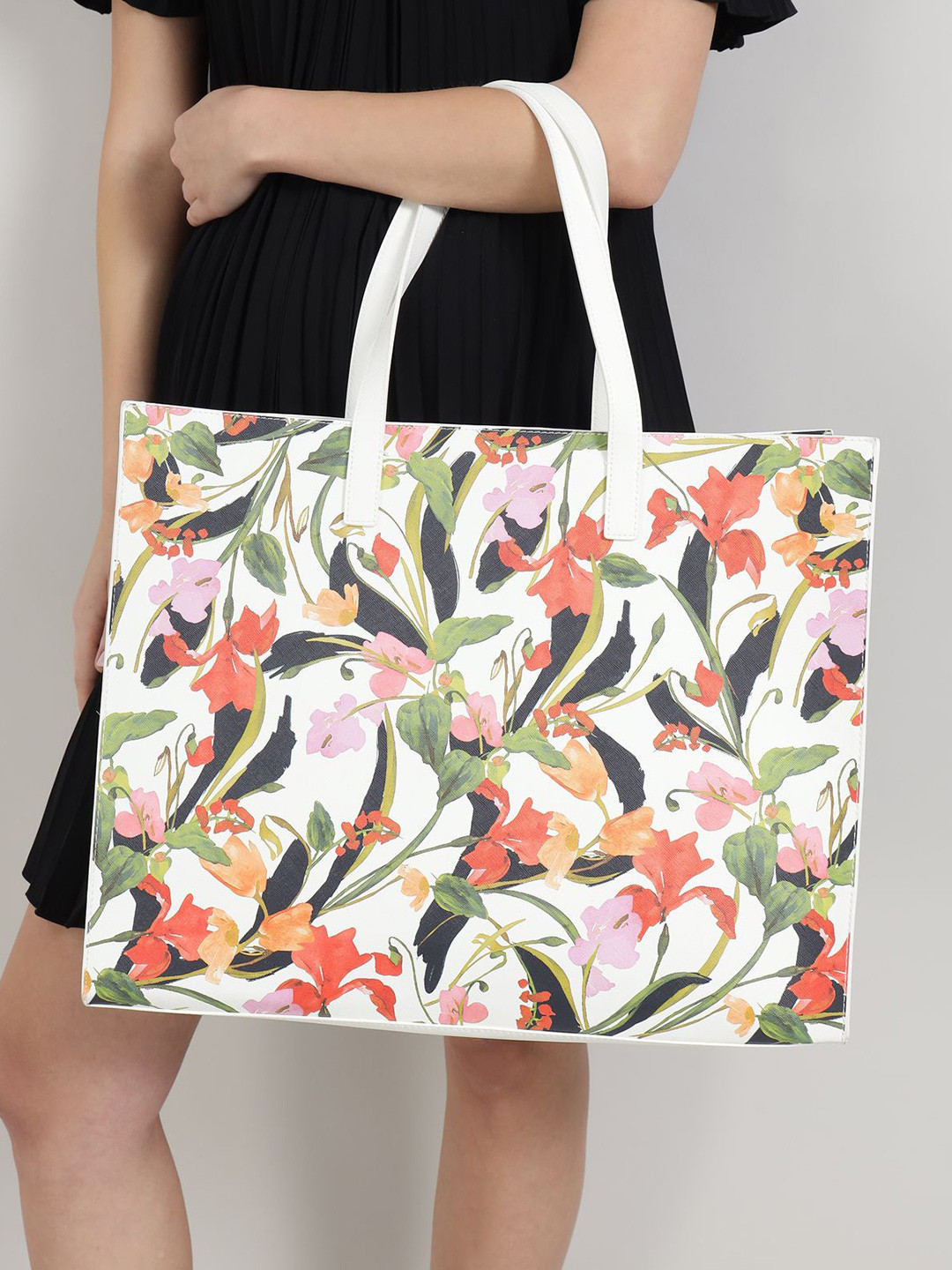 Ted Baker Floral Printed Leather Shopper Tote Bag