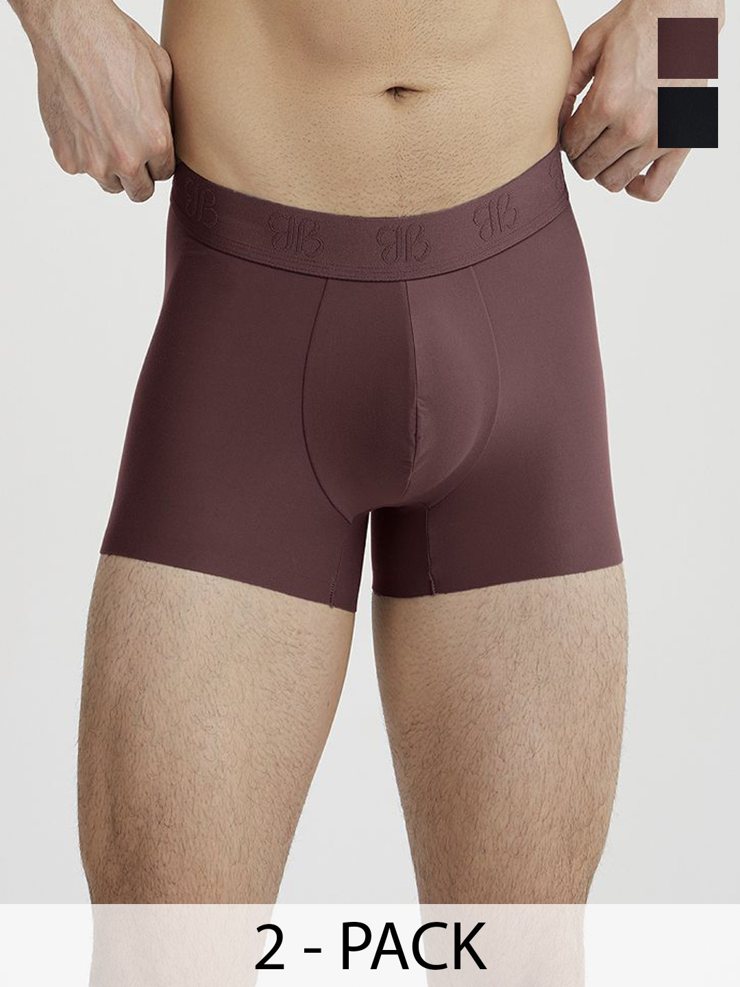 B'there Pack of 2 Seamless Microfiber Trunk U005_CBK_DBY