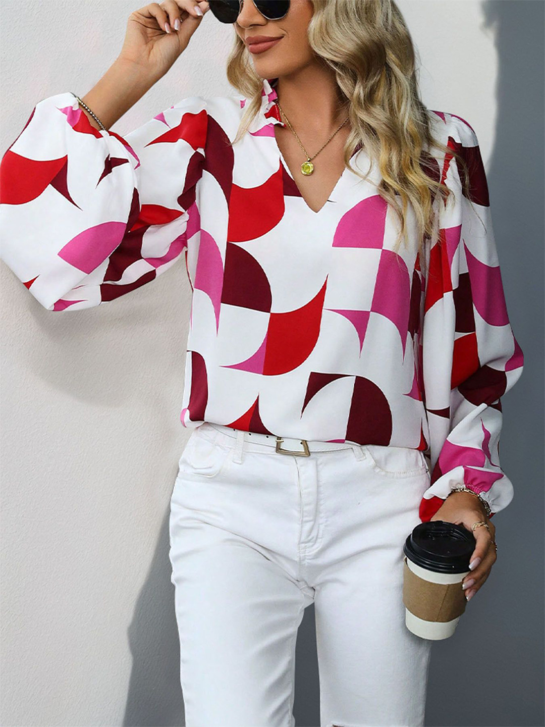 StyleCast Geometric Print Top