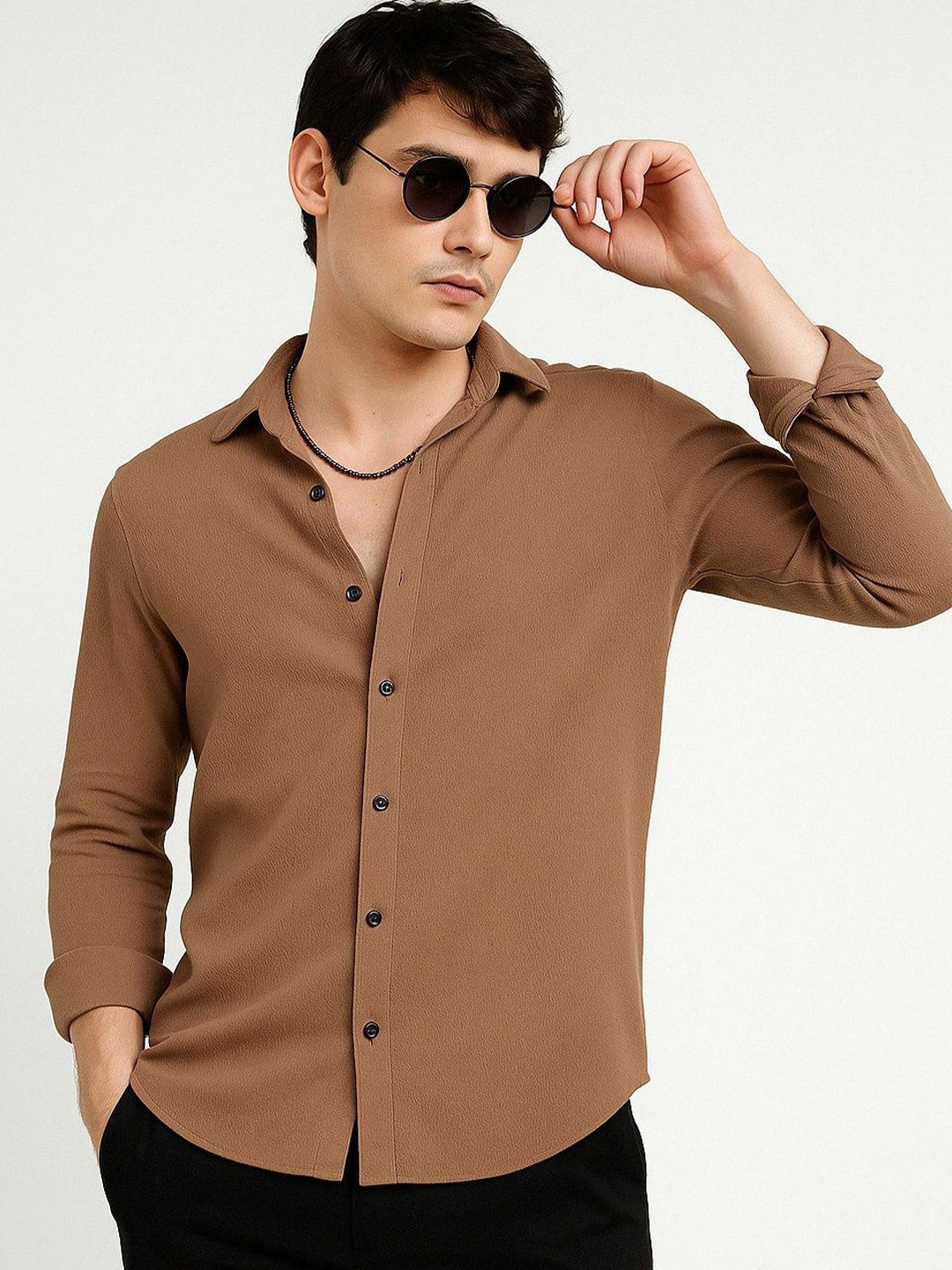 VORTEX Popcorn Textured Long Sleeves Shirt