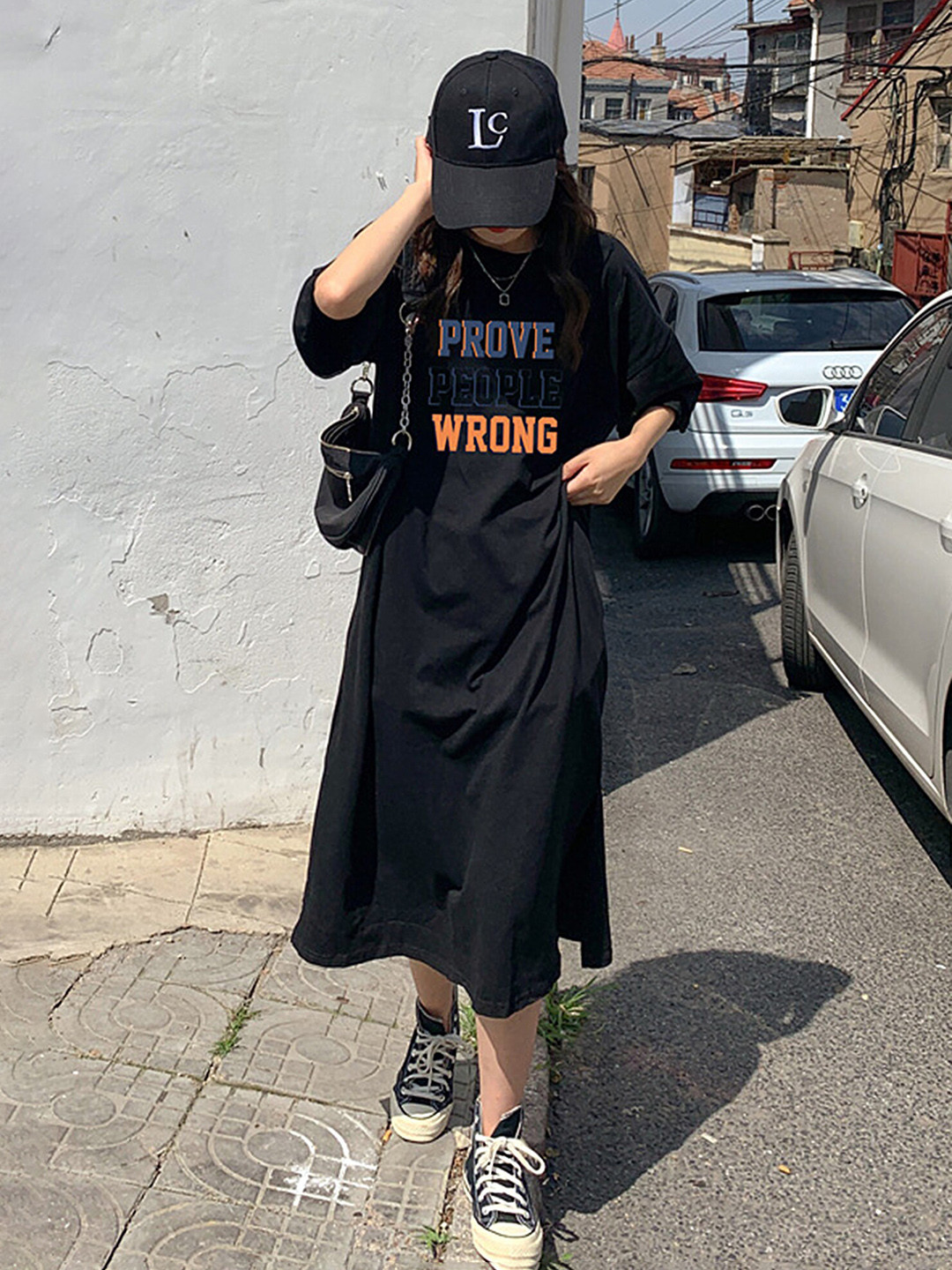 LULU & SKY Casual Graphic Midi T-Shirt Dress